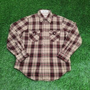 Vintage 90s Oscar De La Renta Flannel Button Shirt Medium 20x28 USA